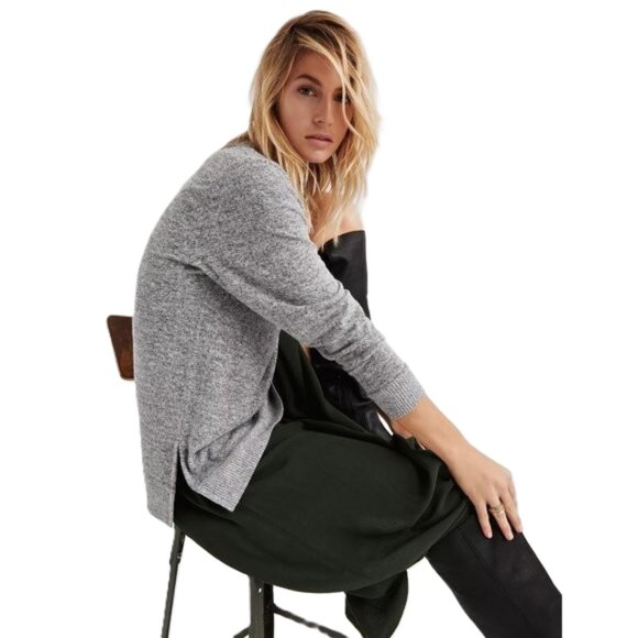 Lucky Brand Cloud V-Neck Knit Long Sleeve Sweater Oversized - Picture 2 of 8